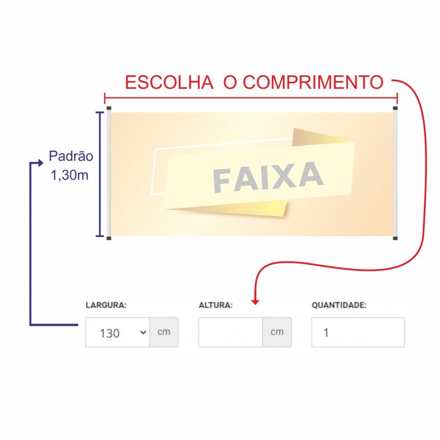 Faixa Medida Personalizada Lona G X Brilho Madeira E Ponteiras