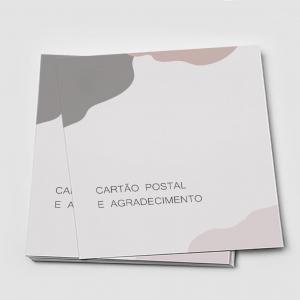 Cartão Postal / Agradecimento Couchê 300gr 8,8x9,8cm  sem enobrecimento Corte Reto 