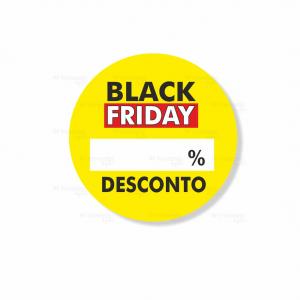 Etiqueta Black Friday Vinil Branco                   . 4cm   Redondo 4 Opções de Arte