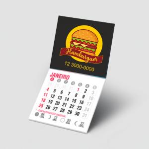 Imã com calendário Imã 0,3mm 4x5cm 4x0 Verniz UV Corte reto Bloco Calendário 12 meses